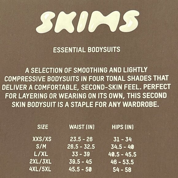 SKIMS Essential Long Sleeve Scoop Bodysuit Sandstone 4X/5X - Picture 8 of 10